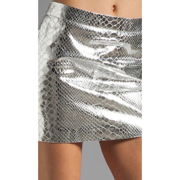 Milly Mirrored Python Mini Skirt - Picture 5 of 15